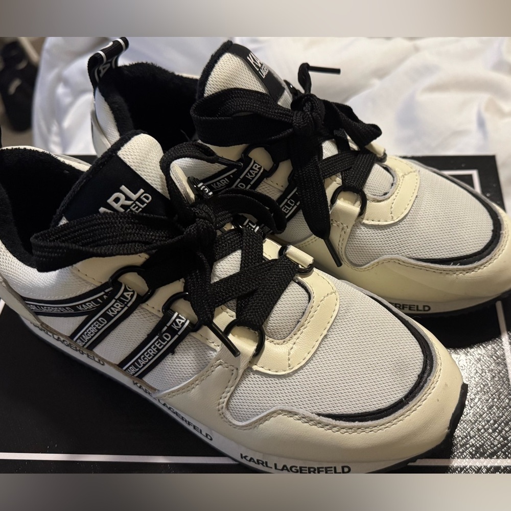 Karl Lagerfeld White and Black Sneakers